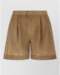 Ermanno Scervino - Marocain Shorts Pleated Front Button Waistband - Lyst