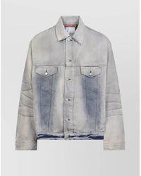 Acne Studios - Denim Jacket With Buttoned Cuffs And Dropped Shoulders - Lyst