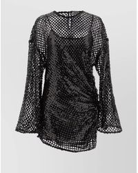 The Attico - Sequin Mesh Overlay Dress - Lyst