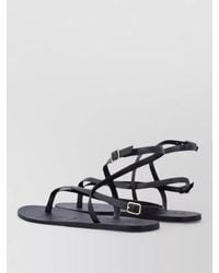 Manebí - Leather Thong Sandals Flat Sole Strappy - Lyst