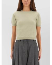 Maison Margiela - Wool Cropped Crew Neck Knitted Top - Lyst