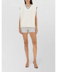 Alexander Wang - Ribbed V-Neck Knitted Top - Lyst