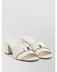 Tory Burch - Block Heel Mules Metal Accent Open Toe - Lyst