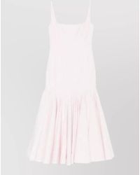 Jacquemus - Cotton Sleeveless Square Neck Gathered Midi Dress - Lyst