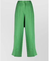 Max Mara - Linen High-Rise Cropped Wide-Leg Trousers - Lyst