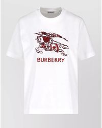 Burberry - Short Sleeve Crew Neck Regular Fit Top - Lyst