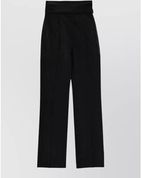 McQueen - Wool High-Rise Tailored Wide-Leg Trousers - Lyst