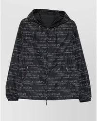 Emporio Armani - Nylon Hooded Bomber Jacket Drawstring Hem - Lyst