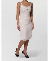 Dolce & Gabbana - Silk Lace Midi Slip Dress - Lyst