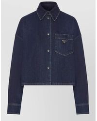 Prada - Denim Long-Sleeve Shirt - Lyst