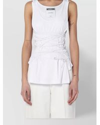 Moschino - Lace Cotton Tank Top - Lyst