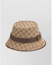 Gucci - Monogram Canvas Wide Brim Cloche Hat - Lyst