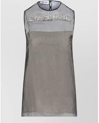 Miu Miu - Cotton Sleeveless Mini Dress - Lyst
