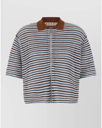 Marni - Crochet Cardigan Short Sleeves Striped Design - Lyst