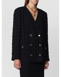 Alessandra Rich - Checked Bouclé Tweed Double-Breasted Blazer - Lyst