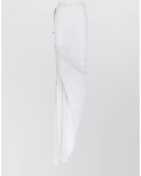 Rick Owens - Cotton High-Rise Draped Asymmetric Maxi Skirt - Lyst