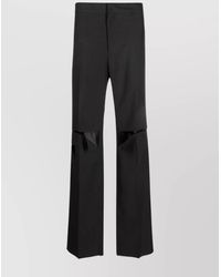 Givenchy - Wide Leg Wool Trousers With Cut-Out Detailing - Lyst