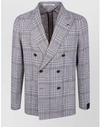 Tagliatore - Montecarlo Jacket Double Breasted Check Buttons - Lyst