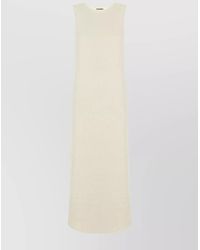 Jil Sander - Wool Blend Sleeveless Midi Dress - Lyst
