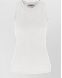 Victoria Beckham - Ribbed Cotton Tank Top - Lyst
