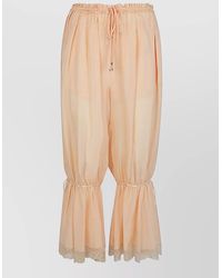Chloé - Silk Trousers Lace Hem Loose Fit - Lyst