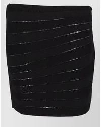 Balmain - Mini Skirt Sheer Panels Horizontal Stripes - Lyst