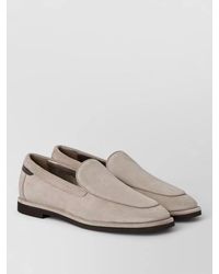 Brunello Cucinelli - Suede Lace Loafers Round Toe Contrast Trim - Lyst