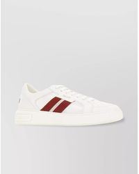 Bally - Leather And Mesh Sneakers With Contrast Stripes - Lyst