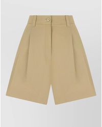 Weekend by Maxmara - High Waist Cotton Bermuda Shorts - Lyst