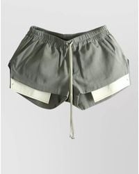 Rick Owens - Elastic Waistband Layered Paneled Shorts Contrast Hem - Lyst