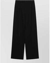 Saint Laurent - High Waist Wide Leg Tailored Pants - Lyst