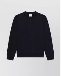 Courreges - Cotton Buttoned-Shoulder Crewneck Sweatshirt - Lyst