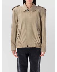 Saint Laurent - Nubuck Bomber Jacket Elasticized Waist - Lyst