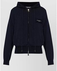 Givenchy - Wool Cotton Zip Up Hoodie Sweater - Lyst
