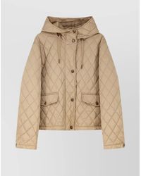 Burberry - Quilted Hooded Nylon Jacket Featuring Pockets - Lyst