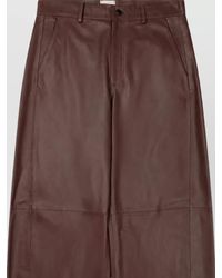 Alysi - Leather Wide-Leg Trousers - Lyst