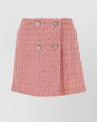 Versace - Virgin Wool Mohair Tweed High-Rise Mini Skirt - Lyst