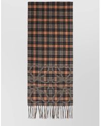 Loewe - Anagram Scarf Checkered Pattern Fringe Detail - Lyst
