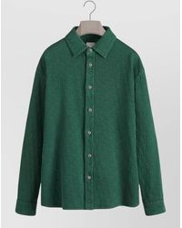 Dior - Denim Shirt Button Down Collar Textured Fabric - Lyst