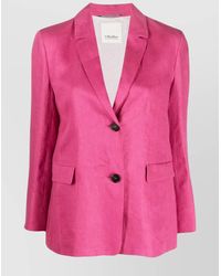 Max Mara - Single-Breasted Linen Blazer With Notched Lapels - Lyst