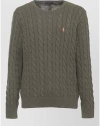 Ralph Lauren - Cable Knit Crew Neck Cotton Sweater - Lyst
