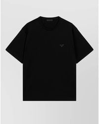 Prada - Crew Neck Short Sleeve Cotton Top - Lyst