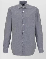 Barba Napoli - Shirt Button Down Collar Striped Pattern - Lyst