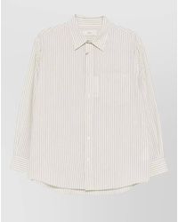DUNST - Cotton Shirt Long Sleeves Chest Pocket Stripes - Lyst