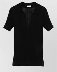 Roberto Collina - Contrast Stitch Rib Knit Polo Shirt - Lyst