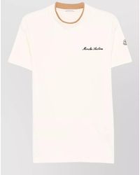 Moncler - Silk Blend Crew Neck Short Sleeve T-Shirt - Lyst