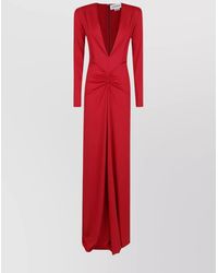 Victoria Beckham - Long Sleeves Deep V-Neck Gown - Lyst