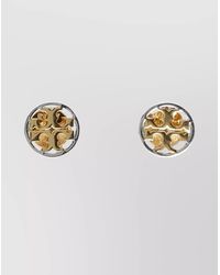 Tory Burch - Round Stud Earring Two-Tone Design - Lyst