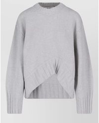 The Attico - Knit Top Crew Neck Asymmetric Hem - Lyst