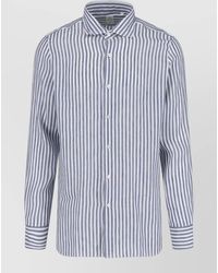 Finamore 1925 - Shirt Button Down Collar Cuffed Striped - Lyst